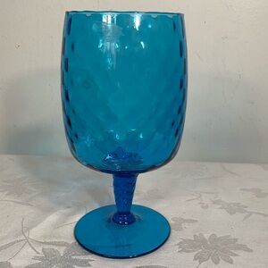 Empoli Ice Blue Diamond Optic Compote Brandy Snifter